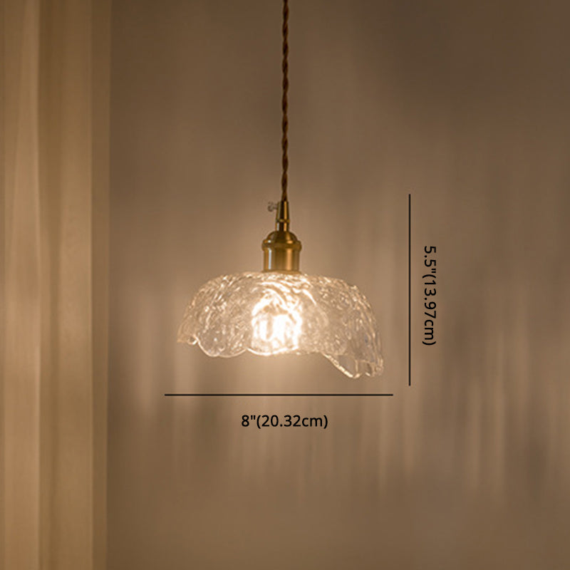 Suspension industrielle rétro en verre transparent pour cuisine - Suspension de plafond à 1 lampe