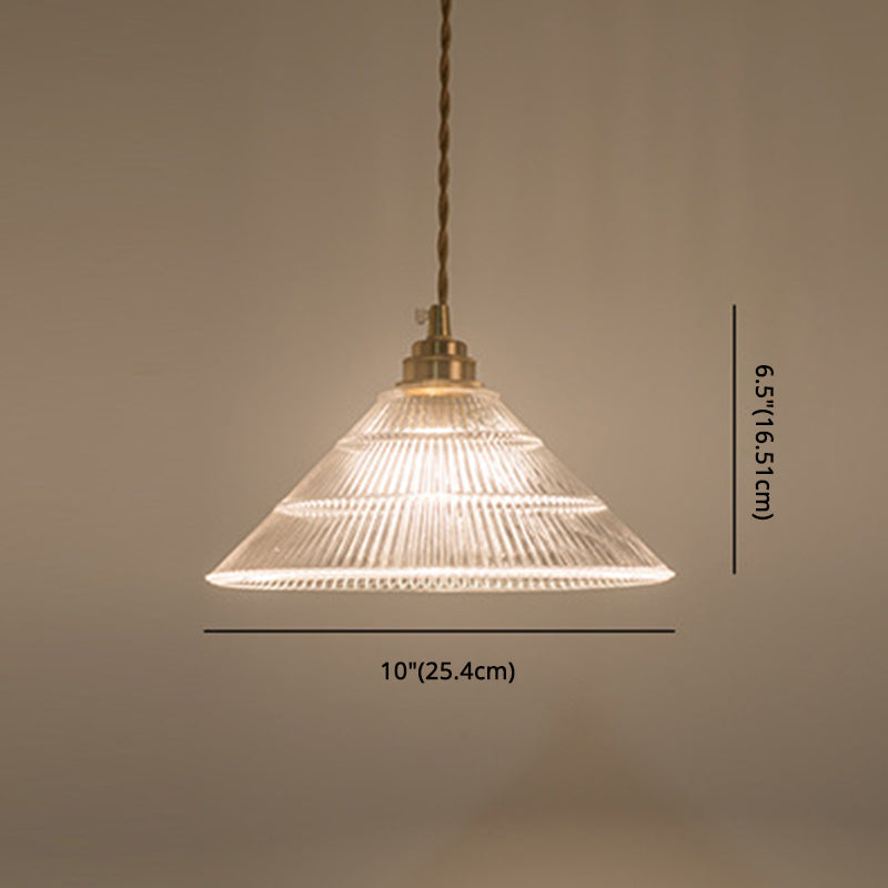 Suspension industrielle rétro en verre transparent pour cuisine - Suspension de plafond à 1 lampe