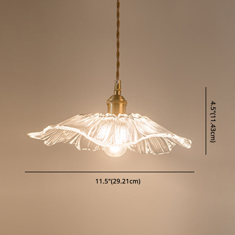 Suspension industrielle rétro en verre transparent pour cuisine - Suspension de plafond à 1 lampe