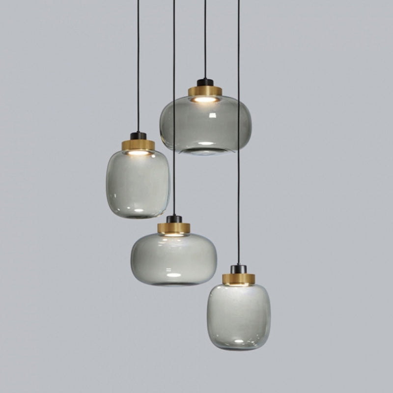 Modern Hand Blown Glass Mason Jar Pendant Light with 1 Light – Stylish Hanging Lamp