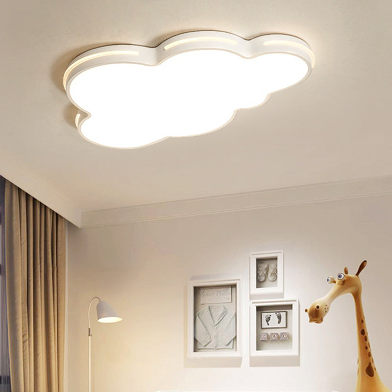 Nordic Metallic Flush Ceiling Light, Cloud Design - 1-Light Flush-Mount Fixture