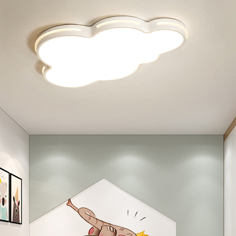Nordic Metallic Flush Ceiling Light, Cloud Design - 1-Light Flush-Mount Fixture