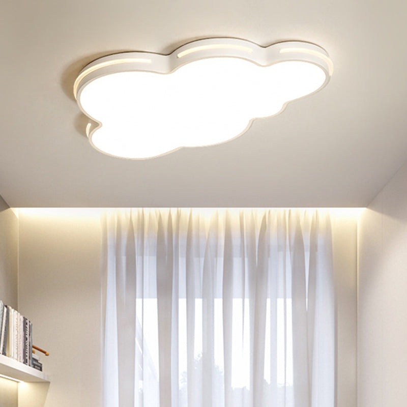 Nordic Metallic Flush Ceiling Light, Cloud Design - 1-Light Flush-Mount Fixture