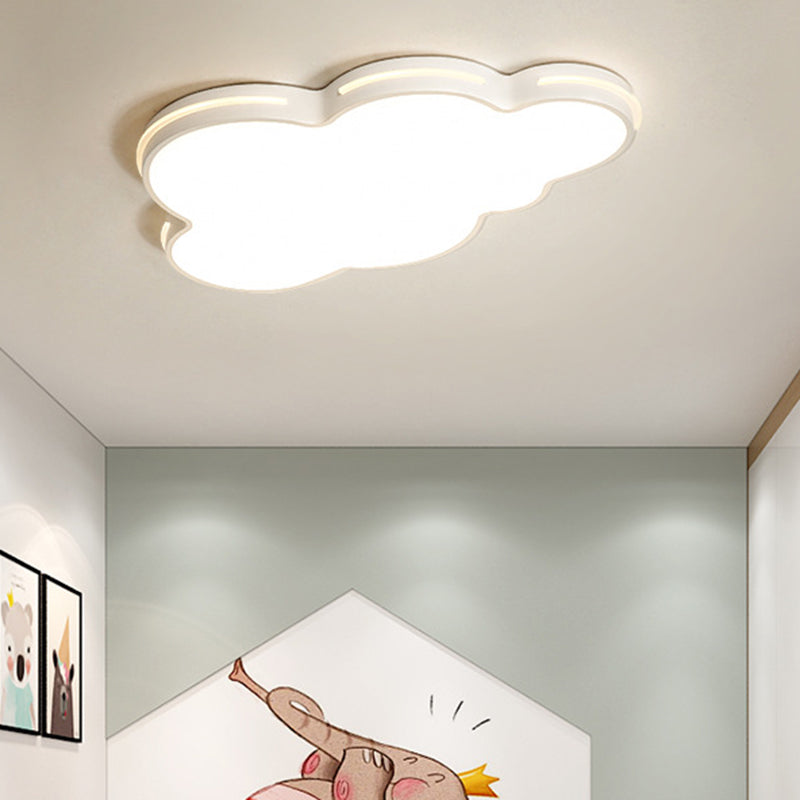 Nordic Metallic Flush Ceiling Light, Cloud Design - 1-Light Flush-Mount Fixture