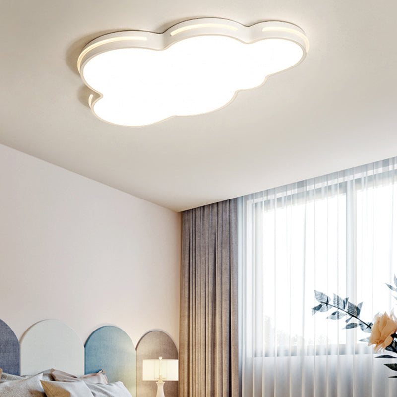 Nordic Metallic Flush Ceiling Light, Cloud Design - 1-Light Flush-Mount Fixture