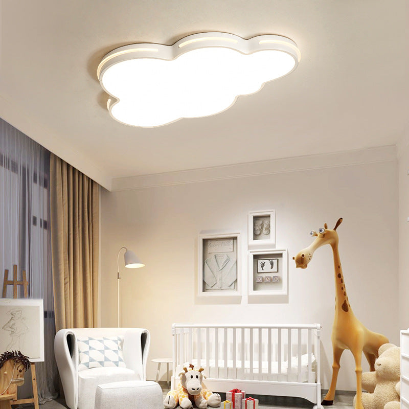 Nordic Metallic Flush Ceiling Light, Cloud Design - 1-Light Flush-Mount Fixture