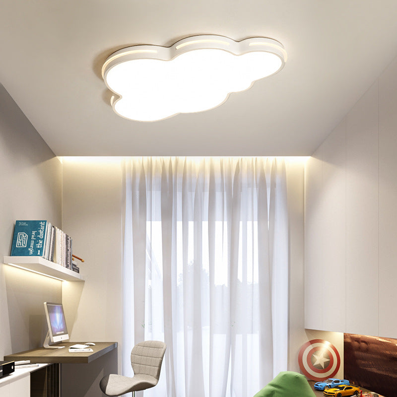 Nordic Metallic Flush Ceiling Light, Cloud Design - 1-Light Flush-Mount Fixture