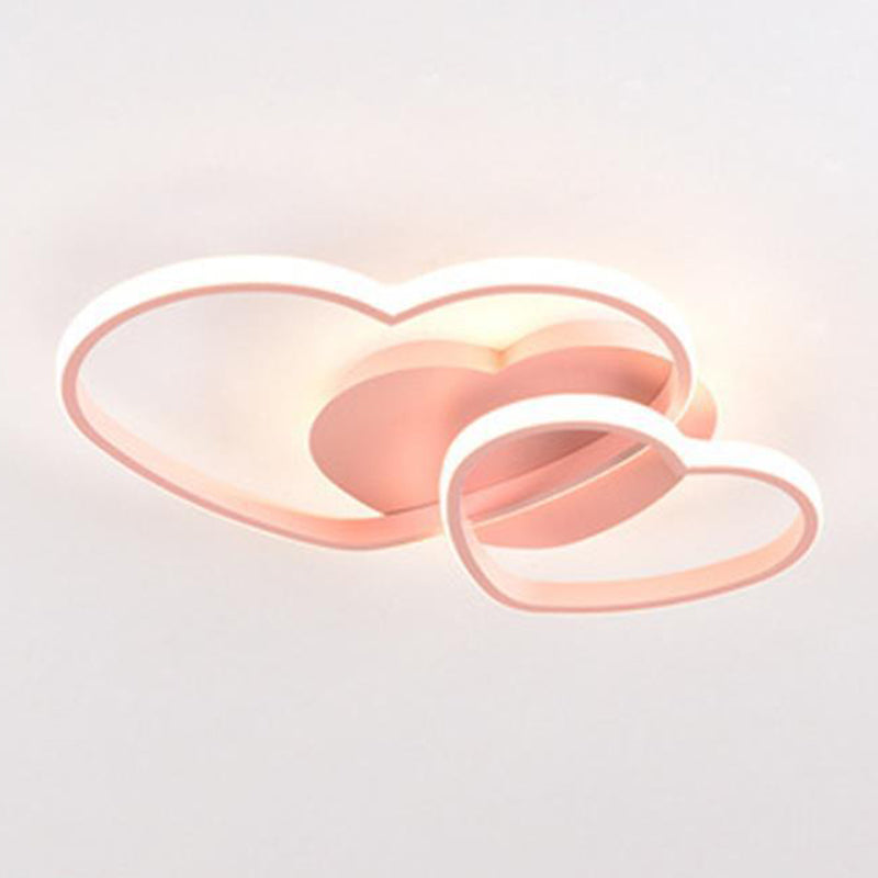 Contemporary Heart Design Flush Mount Light Fixture - Metal Ceiling Light