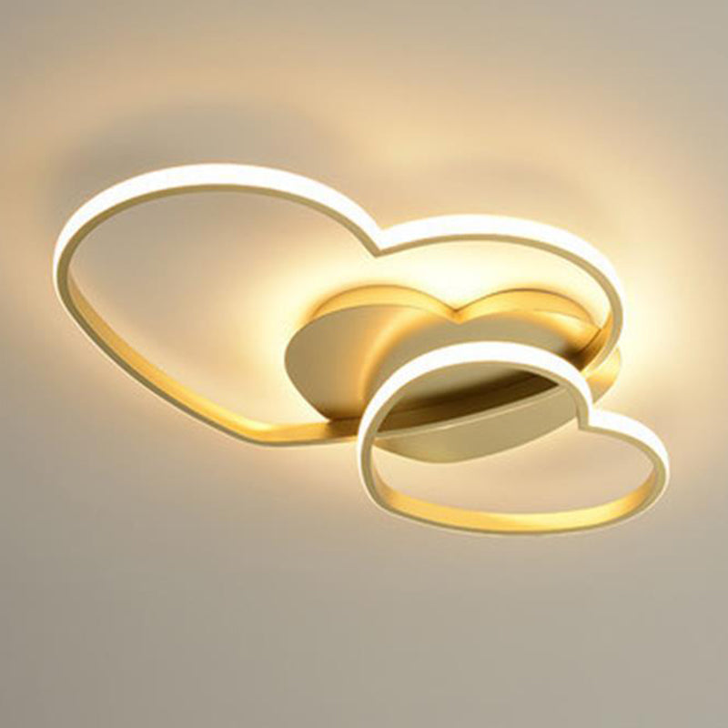 Contemporary Heart Design Flush Mount Light Fixture - Metal Ceiling Light