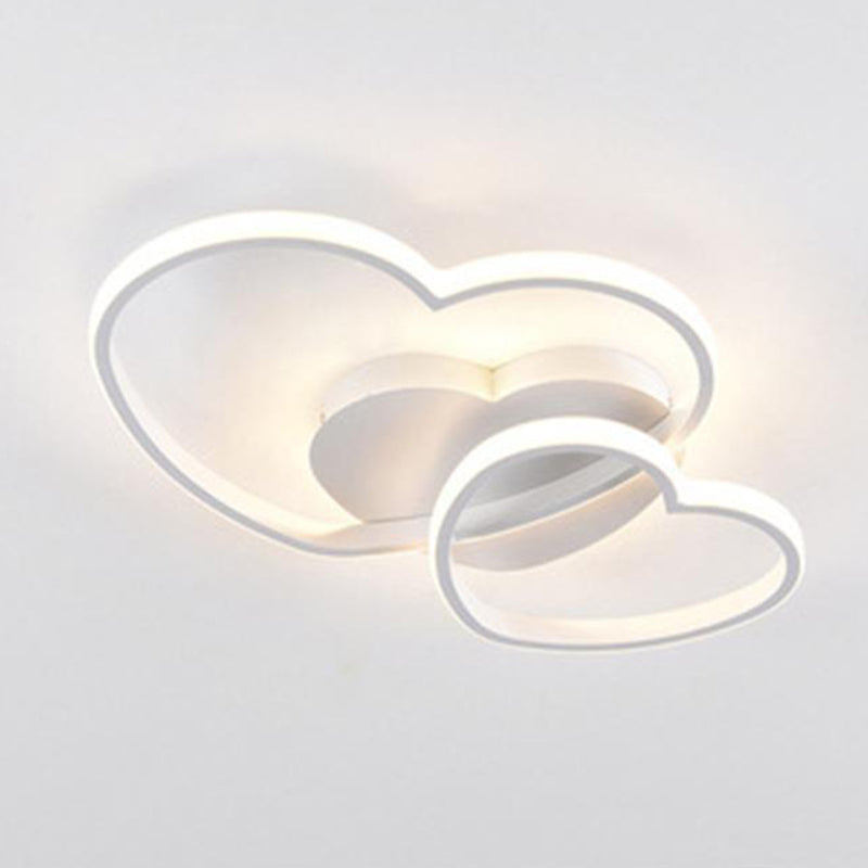 Contemporary Heart Design Flush Mount Light Fixture - Metal Ceiling Light