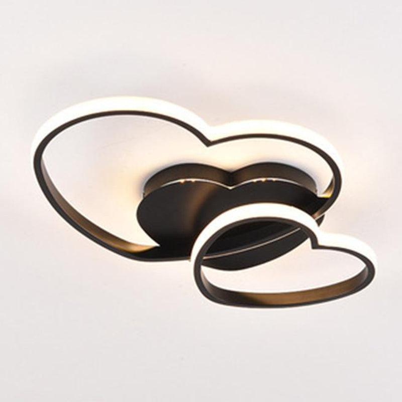 Contemporary Heart Design Flush Mount Light Fixture - Metal Ceiling Light