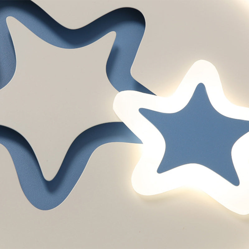 Contemporary Acrylic Star Flush Ceiling Light For Bedrooms