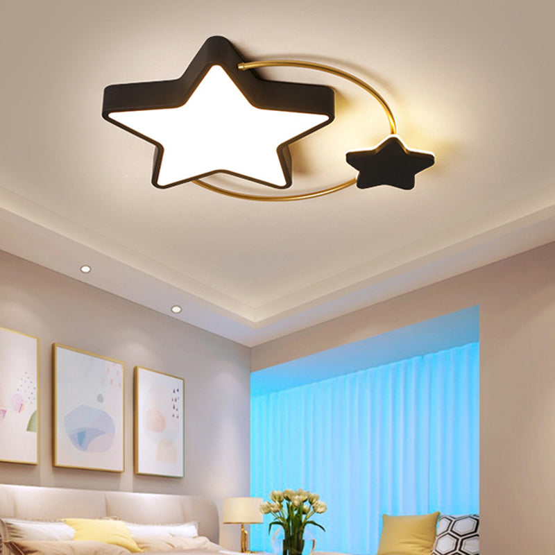 Modernist Acrylic Flush Mount Ceiling Light for Bedroom - Pentagram Design