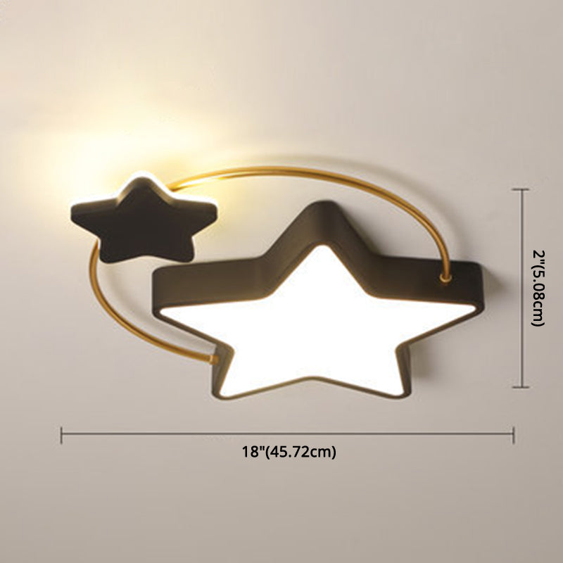 Modernist Acrylic Flush Mount Ceiling Light for Bedroom - Pentagram Design