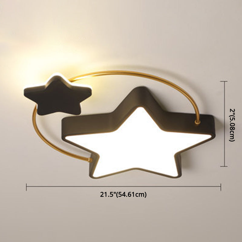 Modernist Acrylic Flush Mount Ceiling Light for Bedroom - Pentagram Design