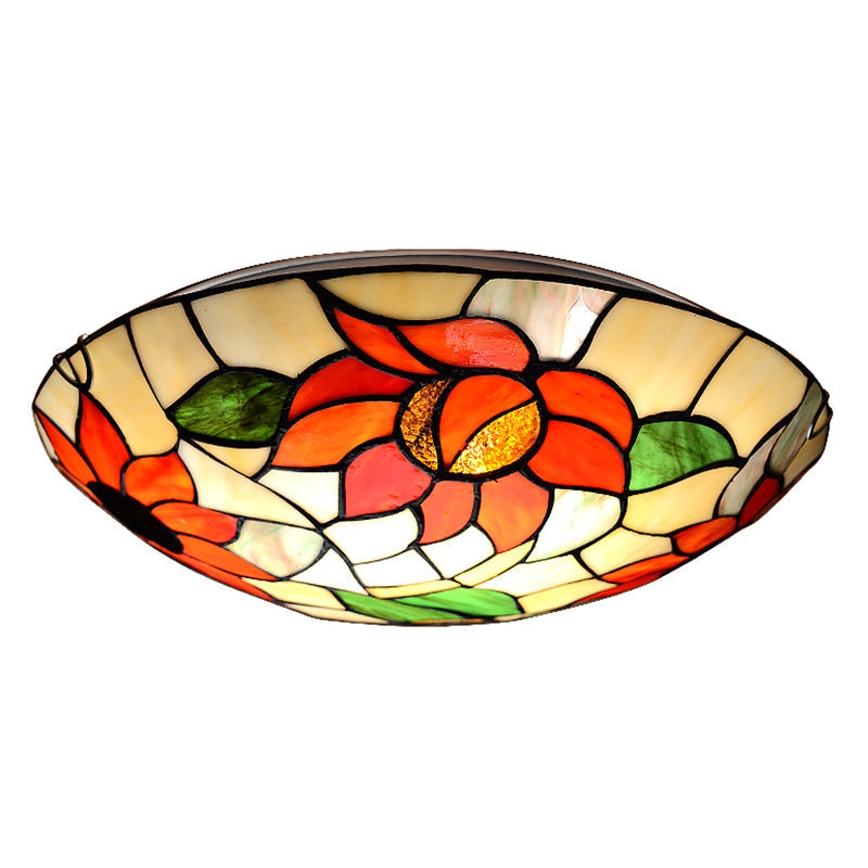 Stained Glass Tiffany Flush Mount Sunflower Ceiling Light - Beautiful & Functional Fixture