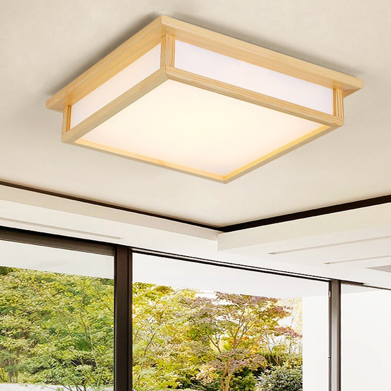 Contemporary Cubic Semi Flush Mount Ceiling Light for Bedroom with Paper Fixtures