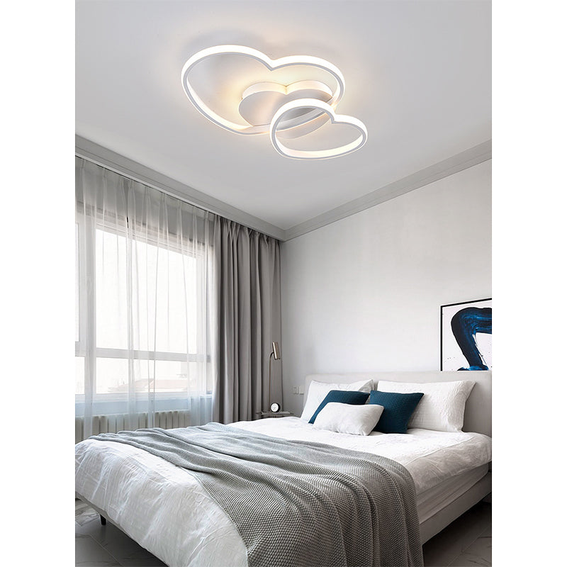 Contemporary Heart Design Flush Mount Light Fixture - Metal Ceiling Light