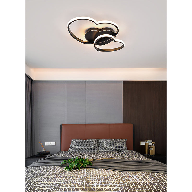 Contemporary Heart Design Flush Mount Light Fixture - Metal Ceiling Light