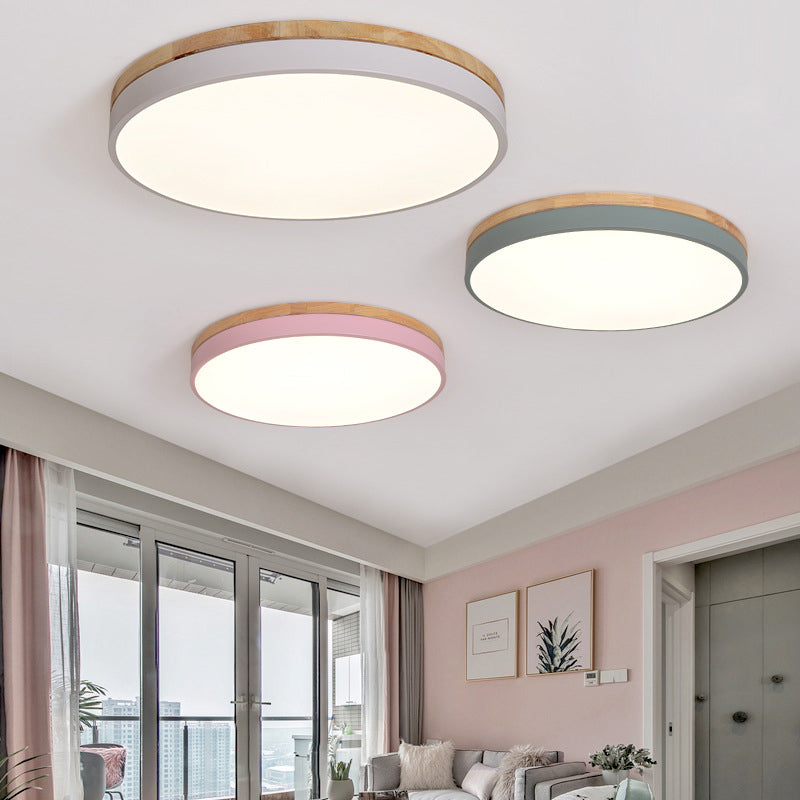 Minimalistic Flush Mount Ceiling Light - 1 Light, Acrylic Disk Design