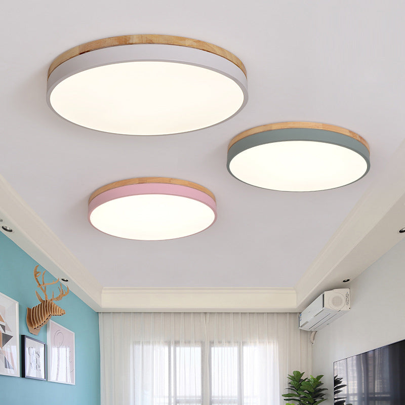 Minimalistic Flush Mount Ceiling Light - 1 Light, Acrylic Disk Design