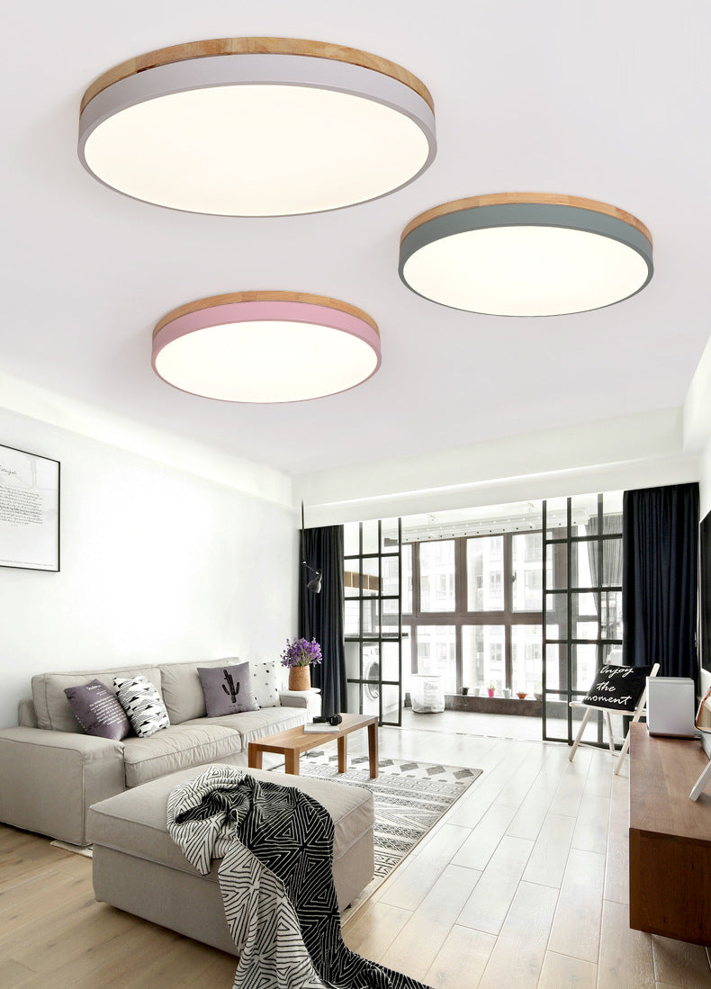 Minimalistic Flush Mount Ceiling Light - 1 Light, Acrylic Disk Design