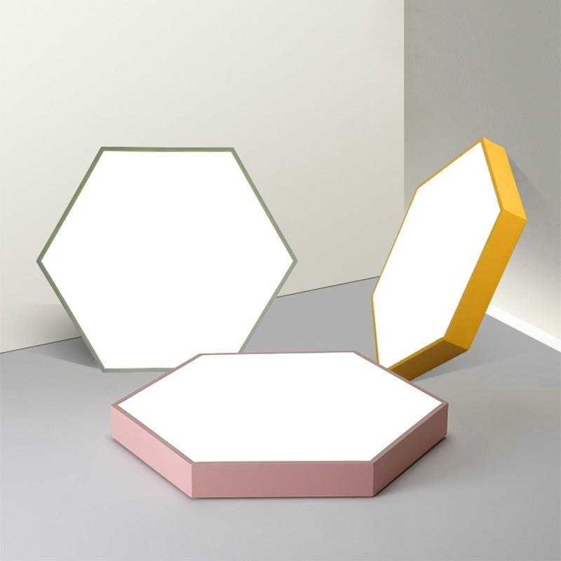 Minimalist Hexagon Flush Mount Ceiling Light Fixture with Acrylic Finish - 1 Light