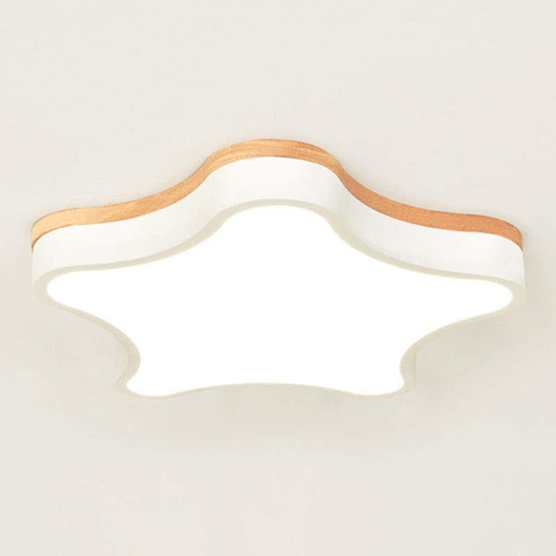 Contemporary Star-Shaped Flush Mount Acrylic Ceiling Light Fixture White / 16.5