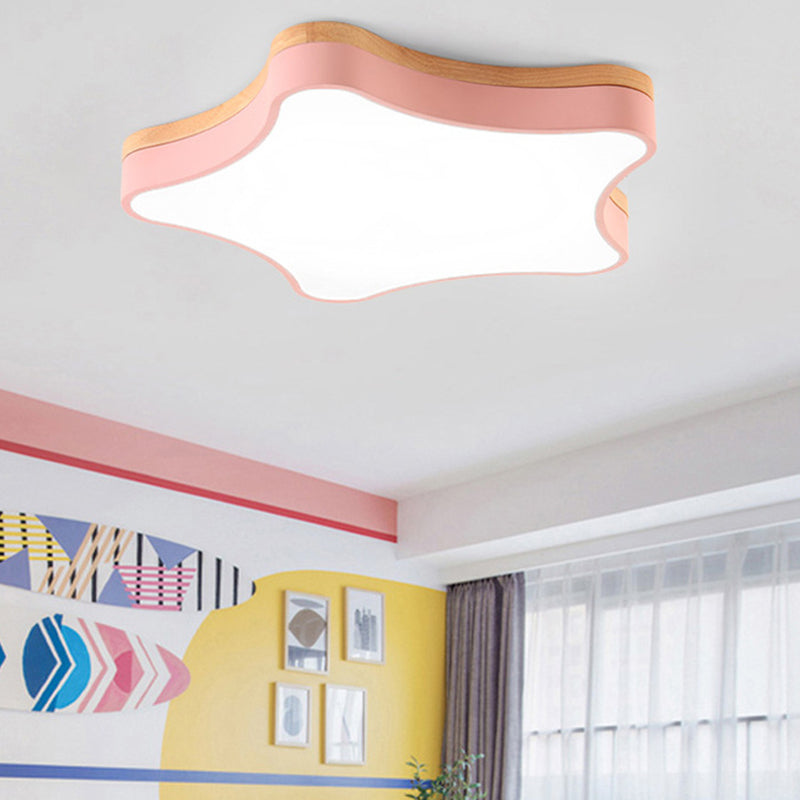 Contemporary Star-Shaped Flush Mount Acrylic Ceiling Light Fixture