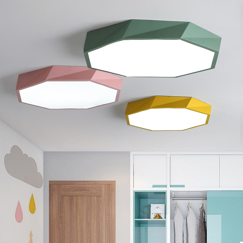 Contemporary Acrylic Flush Mount Ceiling Light for Bedroom - Faceted Chandelier