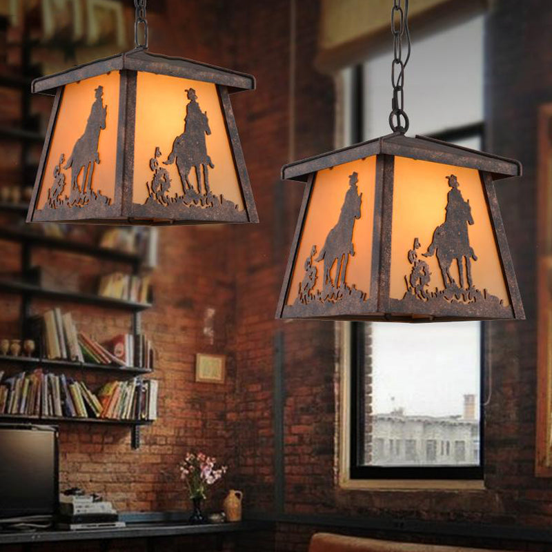 Suspension industrielle conique en métal à hauteur réglable avec chaîne - Éclairage à suspension à 1 lumière