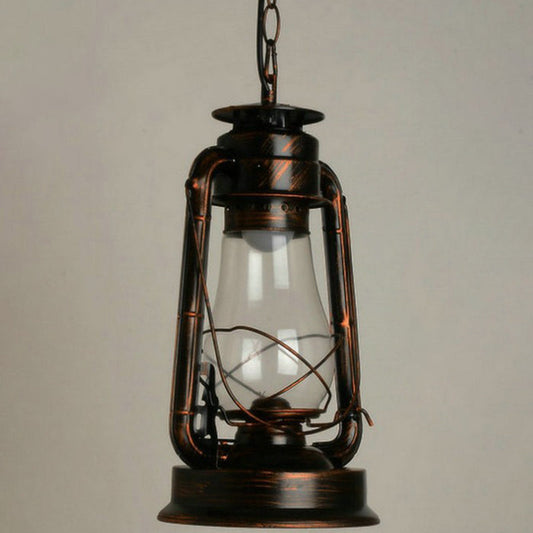Luminaire suspendu rustique en métal - Lampe à pétrole inspirée de la lampe à suspension nautique - 1 lampe
