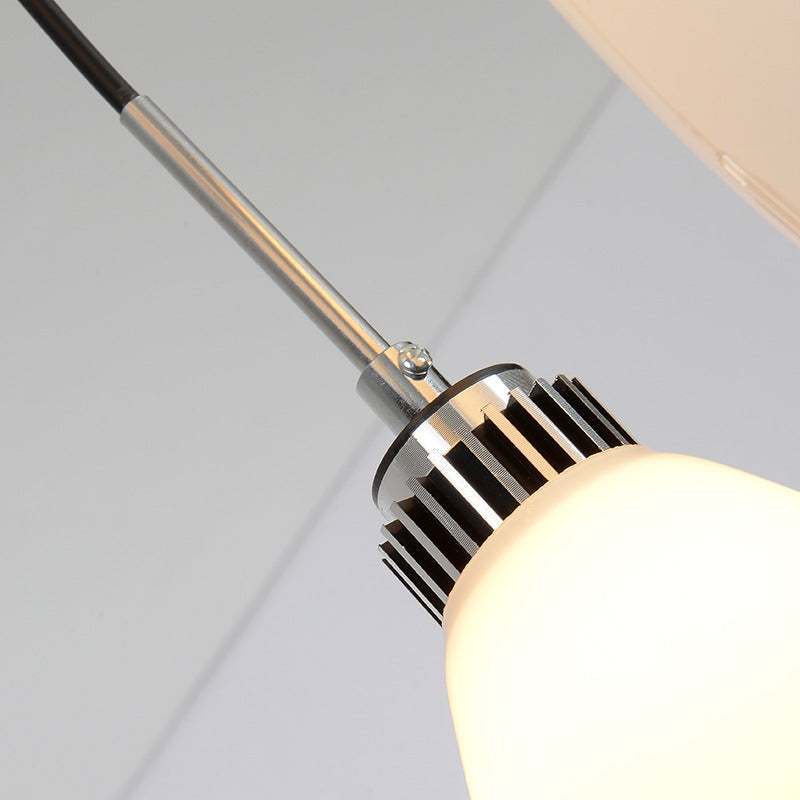 Minimalist 3-Light Satin Opal Glass Cluster Pendant in Chrome - Perfect for Dining Room