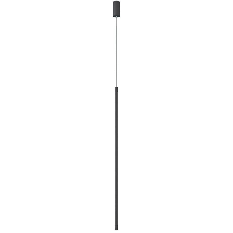 Black Metal Led Stick Pendant - Minimalist Style Linear Suspension Lighting For Bedrooms