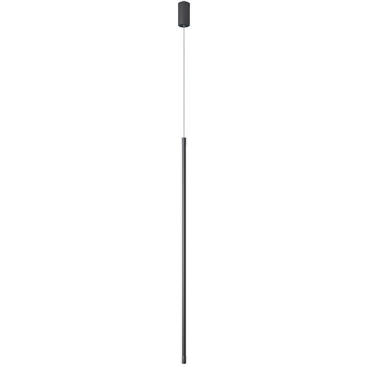 Black Metal Led Stick Pendant - Minimalist Style Linear Suspension Lighting For Bedrooms