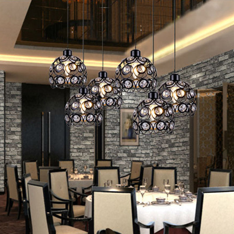 Minimalist Crystal Pendant Lamp with Hollowed-Out Dome Shape