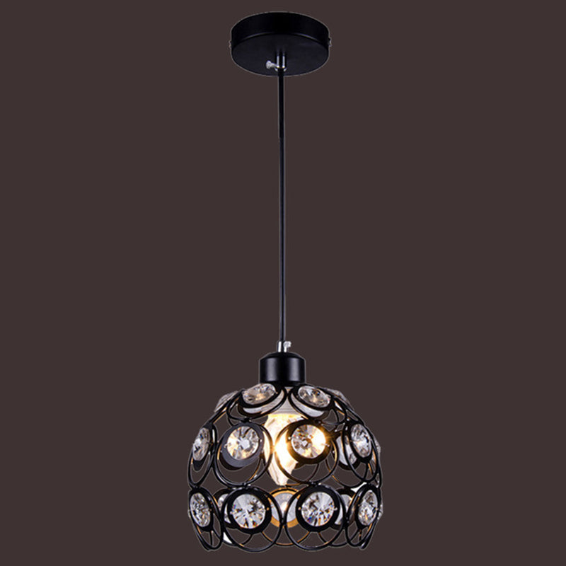 Minimalist Crystal Pendant Lamp with Hollowed-Out Dome Shape