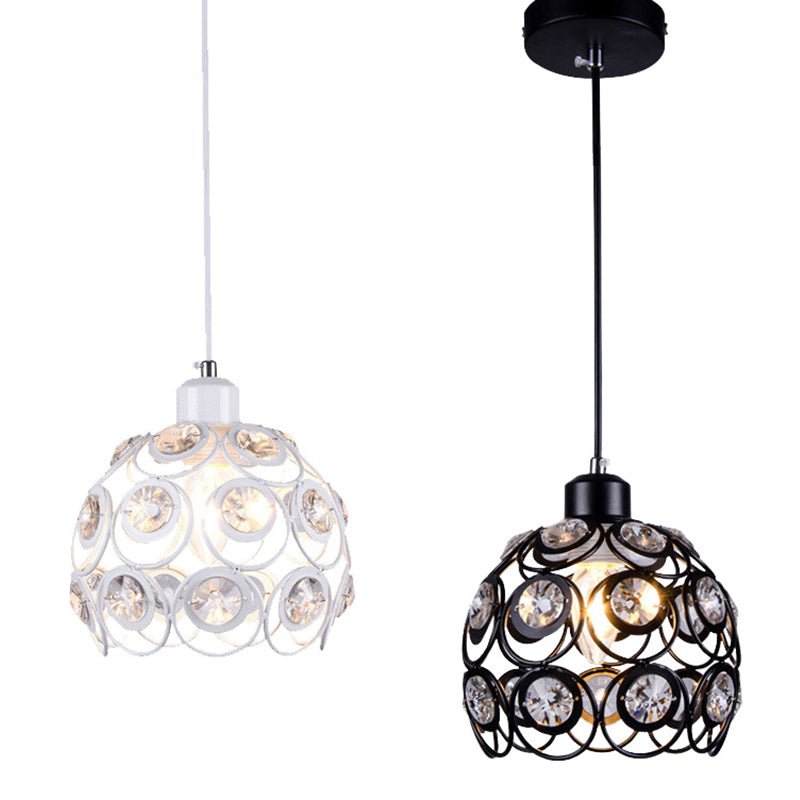 Minimalist Crystal Pendant Lamp with Hollowed-Out Dome Shape