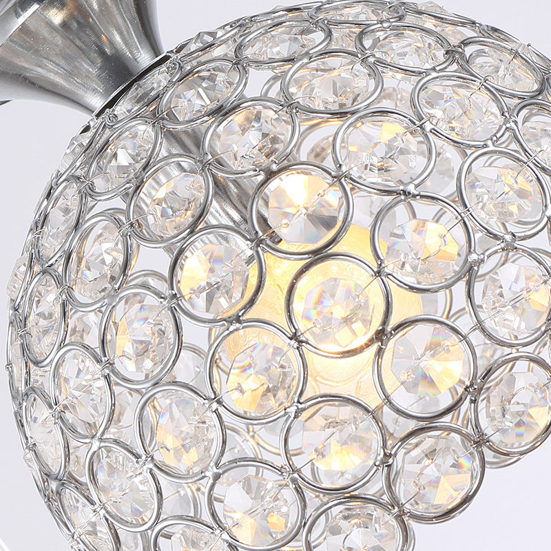 Modern Acrylic Cluster Pendant Light with 3 Chrome Lights for Dining Room