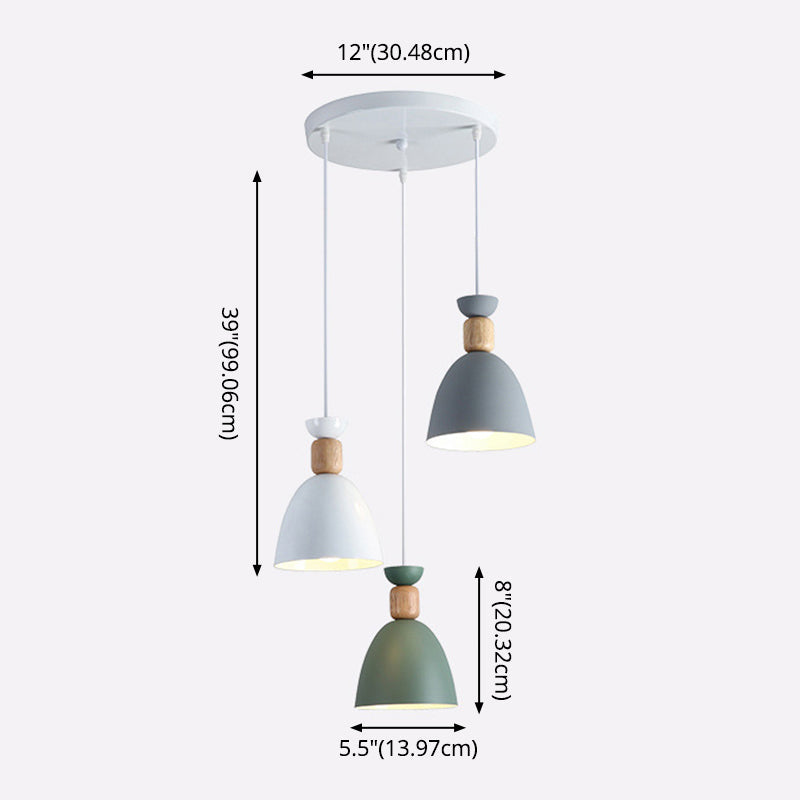 Nordic-Style Goblet Pendant Light Fixture with Metal Shade for Dining Room
