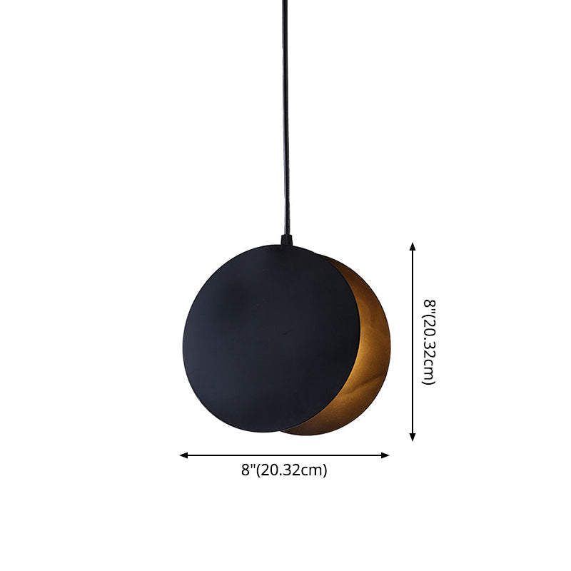 Round Pendant Lamp With Shell-Inspired Design And Macaron Style Metal Finish Perfect For Modern