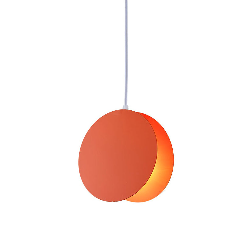 Round Pendant Lamp With Shell-Inspired Design And Macaron Style Metal Finish Perfect For Modern