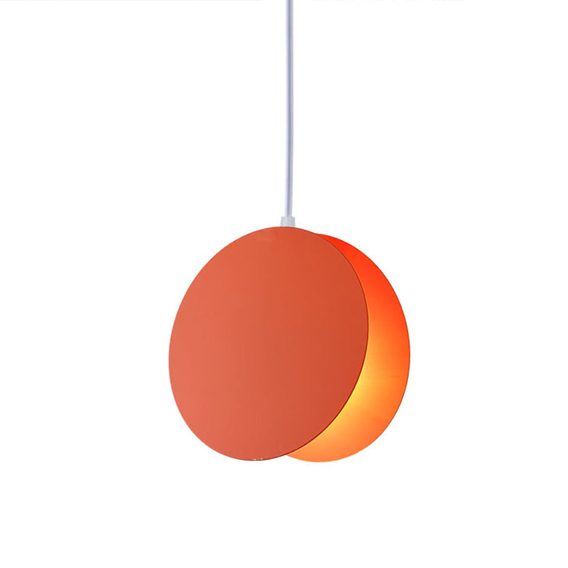 Round Pendant Lamp With Shell-Inspired Design And Macaron Style Metal Finish Perfect For Modern