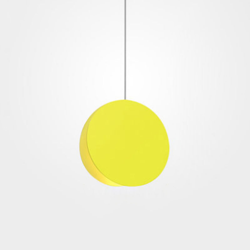 Round Pendant Lamp With Shell-Inspired Design And Macaron Style Metal Finish Perfect For Modern