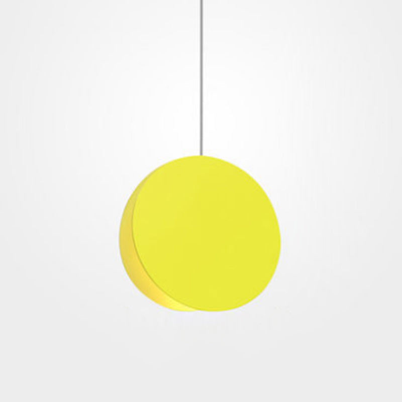 Round Pendant Lamp With Shell-Inspired Design And Macaron Style Metal Finish Perfect For Modern