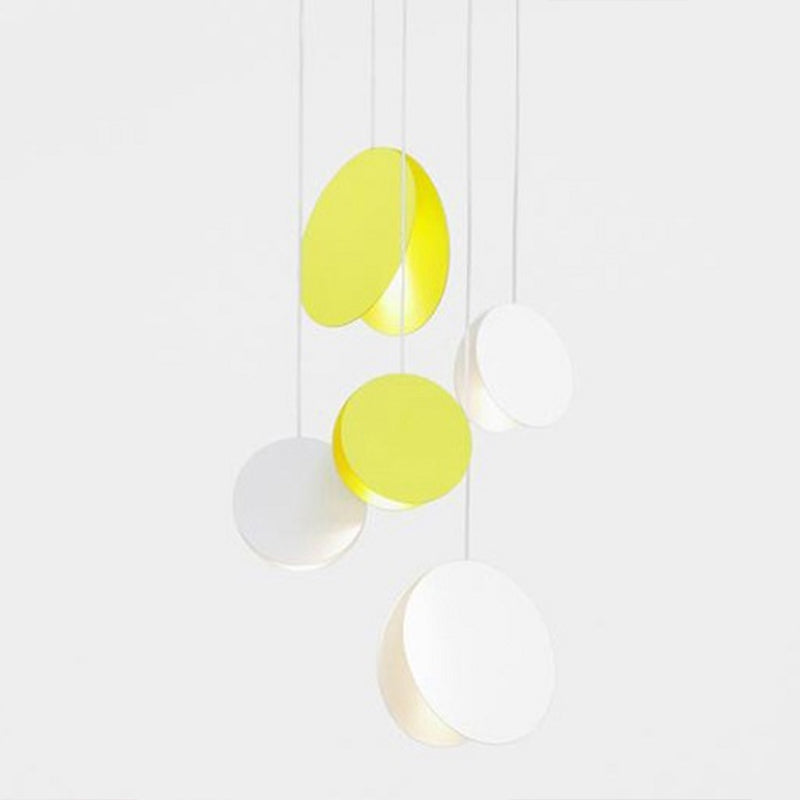 Shell-Inspired Round Pendant Lamp - Macaron Style - Metal - 1-Light Ceiling Light