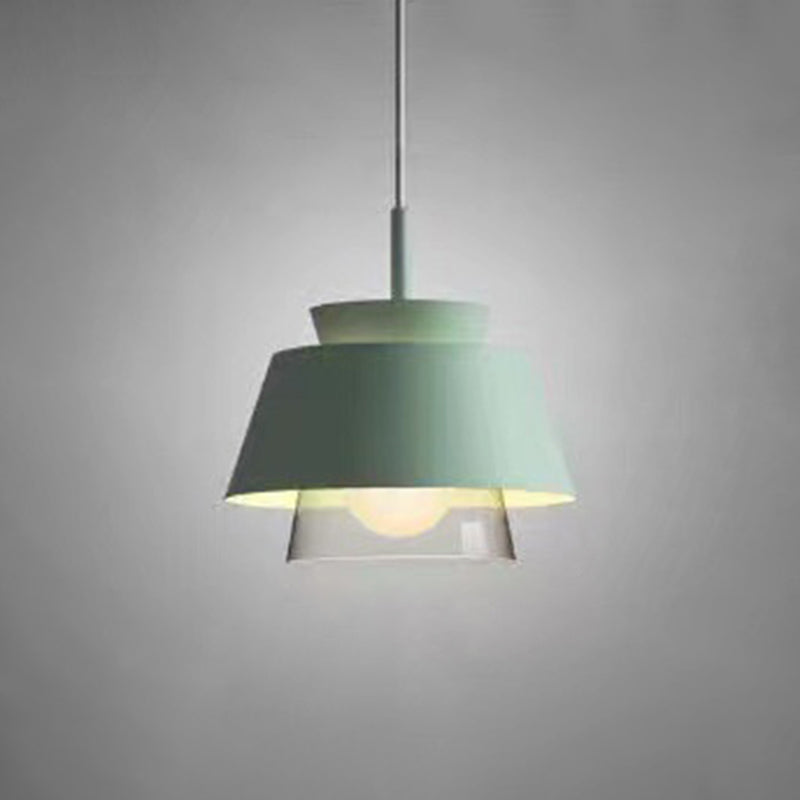 2-Shade Macaron Pendulum Light - Metal and Glass Ceiling Pendant Lamp