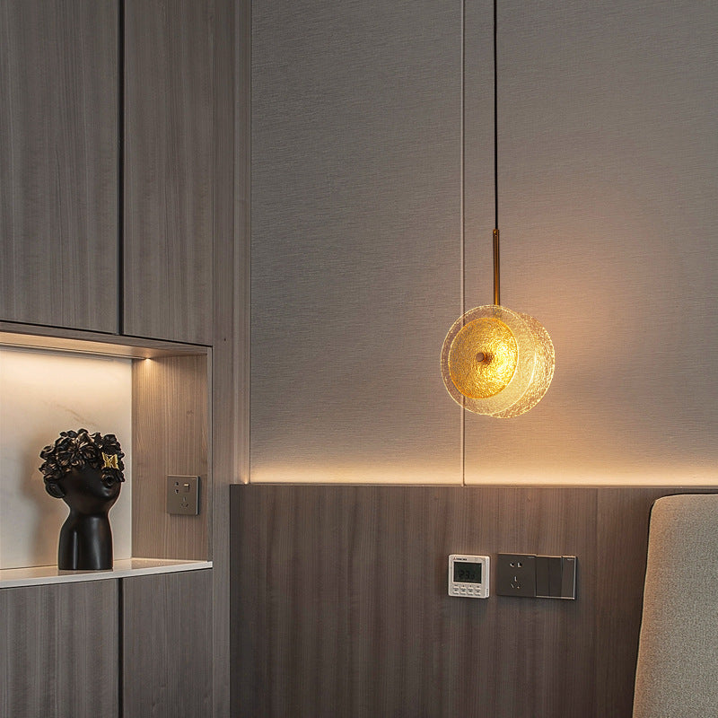 Simplicity Brass Plated Crystal Glass LED Pendant Light for Diners