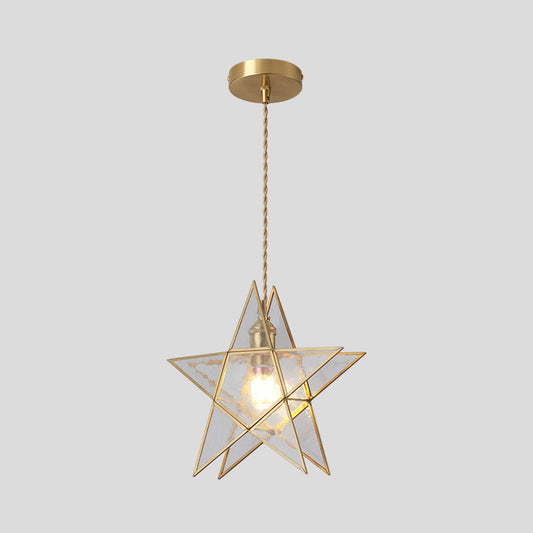 Corinne - Tiffany Suspended Lighting Fixture Tiffany Style Shaded Glass Hanging Pendant with Brass Canopy