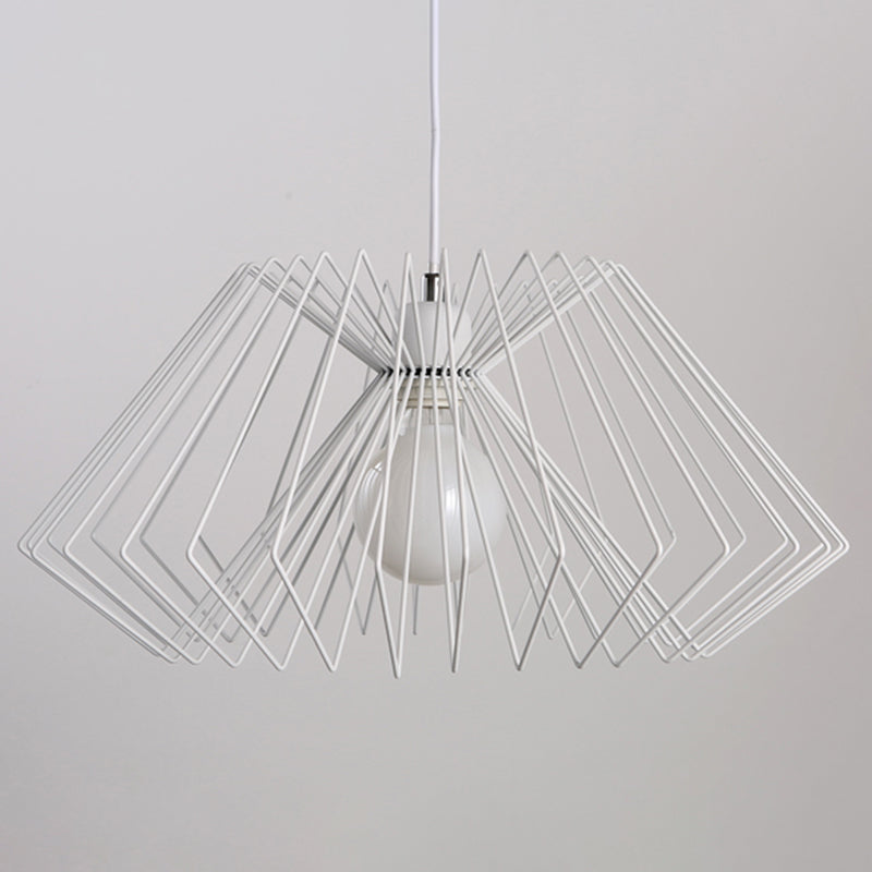 Vintage Metal Spider Web Café Pendant Light Fixture - 1-Light Hanging Lamp